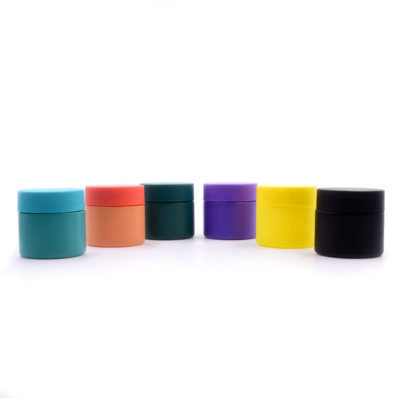 customized colour logo 90ml 120ml small empty child resistant glass jar straight sided mason jars for weed with plastic lids