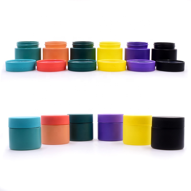 customized colour logo 90ml 120ml small empty child resistant glass jar straight sided mason jars for weed with plastic lids