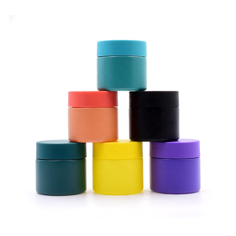 customized colour logo 90ml 120ml small empty child resistant glass jar straight sided mason jars for weed with plastic lids