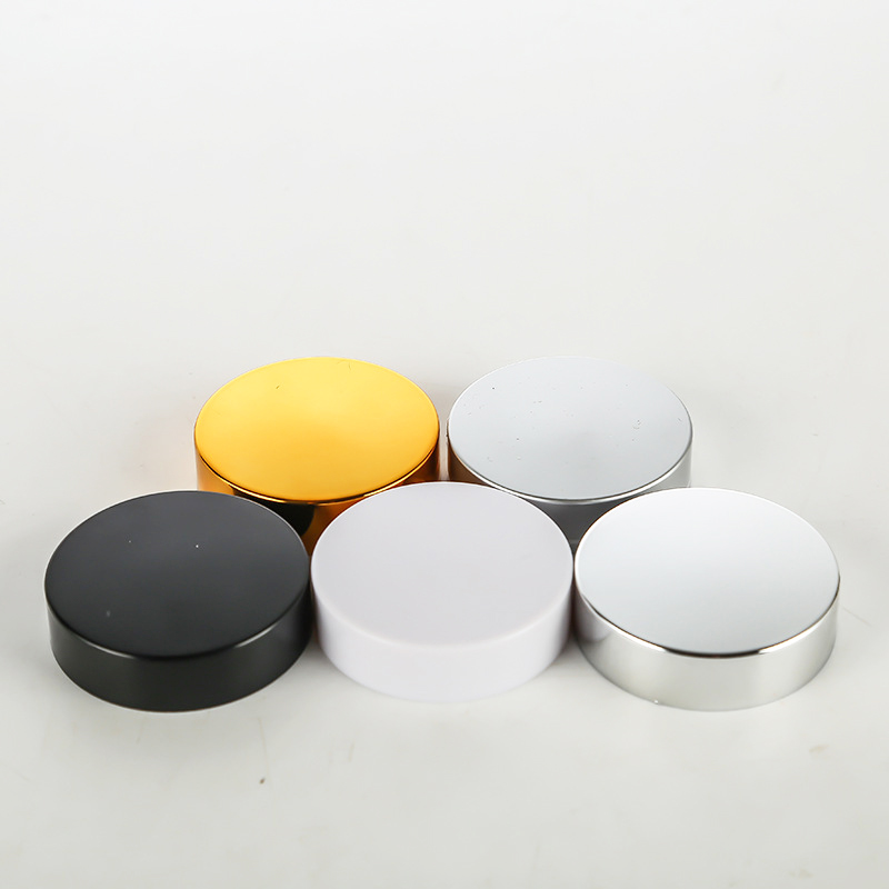 customized cosmetic cream containers 2oz 100ml round clear glass cosmetic jar metal gold cap paper box