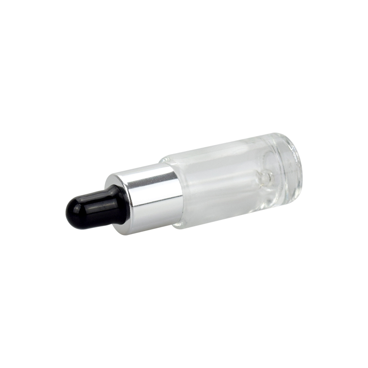 customized cosmetic sample package 4ml clear glass essential oil serum gift bottle with aluminum dropper