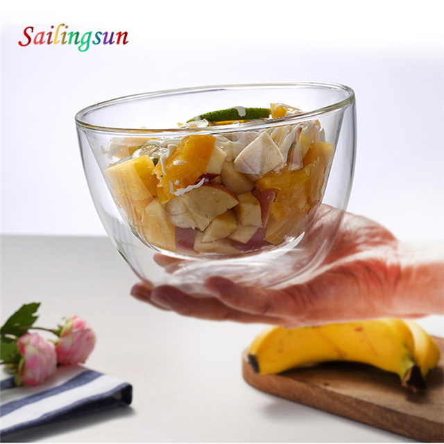 customized custom printing logo handmade pyrex glass water ice bowl