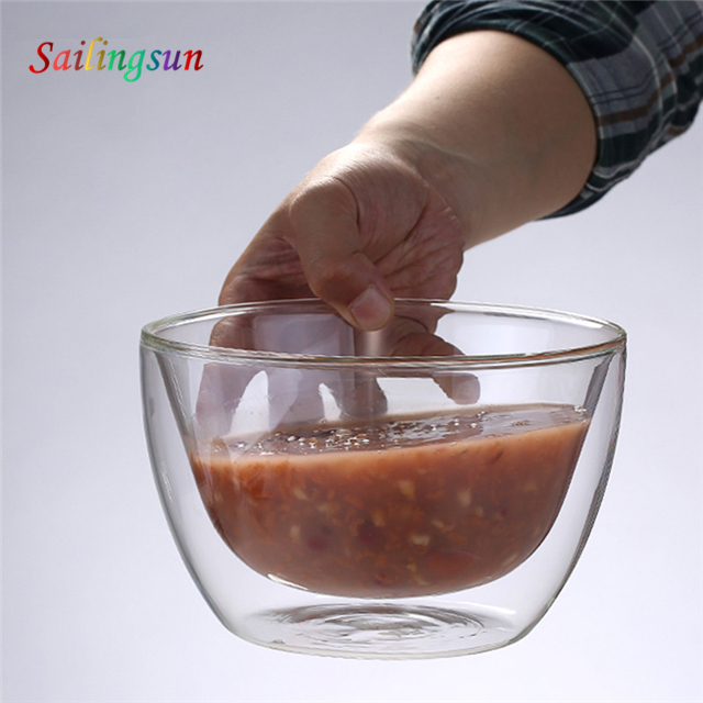 customized custom printing logo handmade pyrex glass water ice bowl