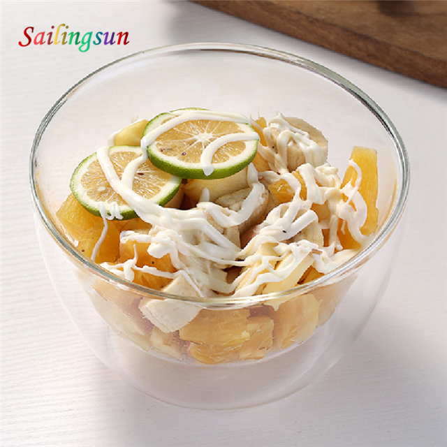 customized custom printing logo handmade pyrex glass water ice bowl