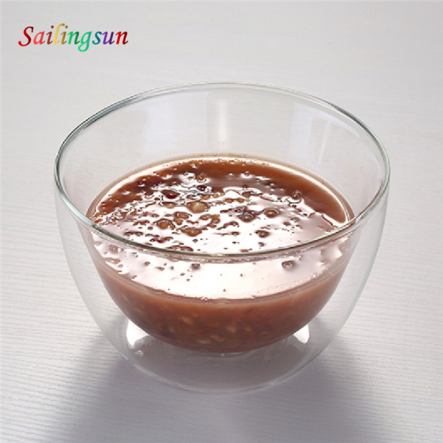 customized custom printing logo handmade pyrex glass water ice bowl