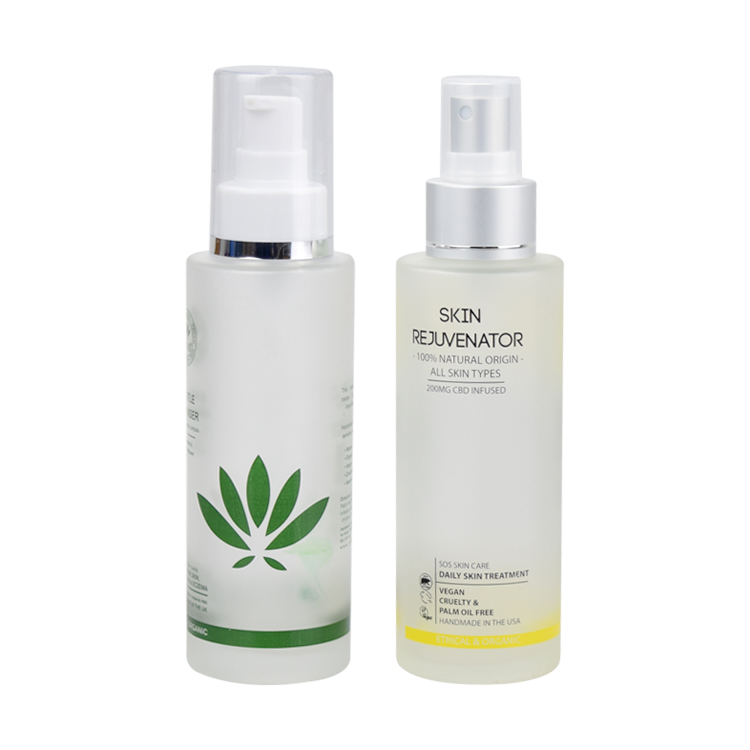 customized design clear frosted glass toner perfume sprayer bottle with silver aluminum sprayer