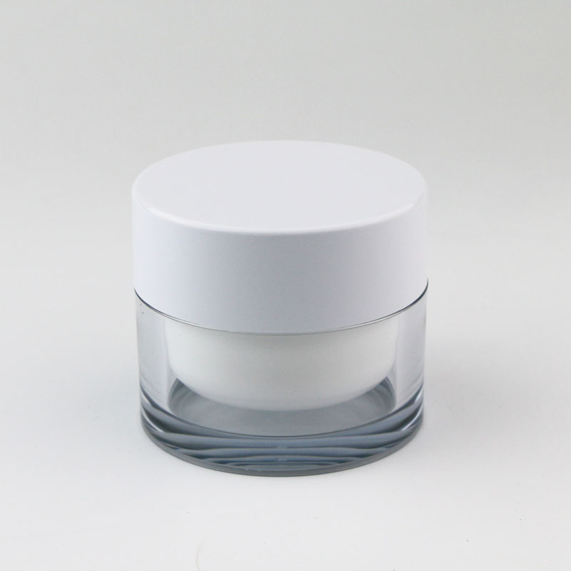 customized double wall 50ml 100ml plastic acrylic cosmetic cream jar
