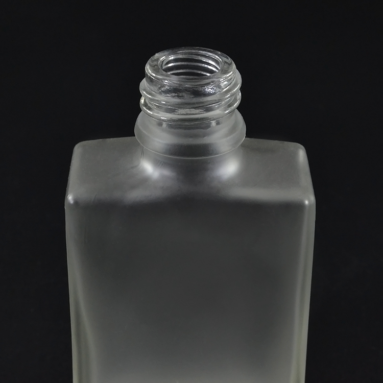 customized frost Clear 1oz 15ml 30ml 50ml 100ml rectangular square glass bottle with lotion pump cap