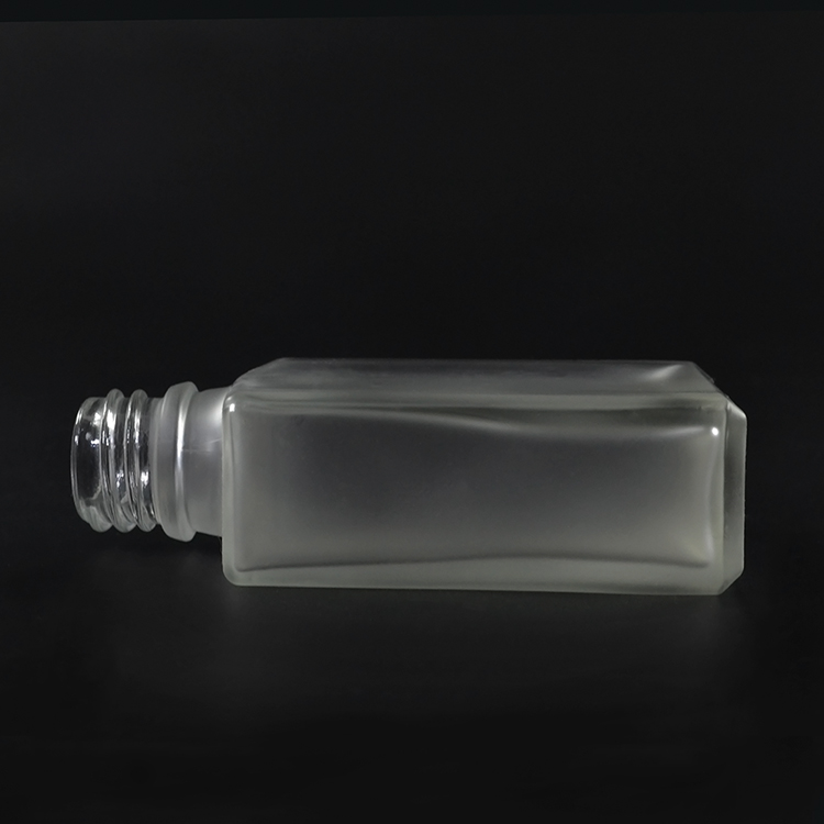 customized frost Clear 1oz 15ml 30ml 50ml 100ml rectangular square glass bottle with lotion pump cap