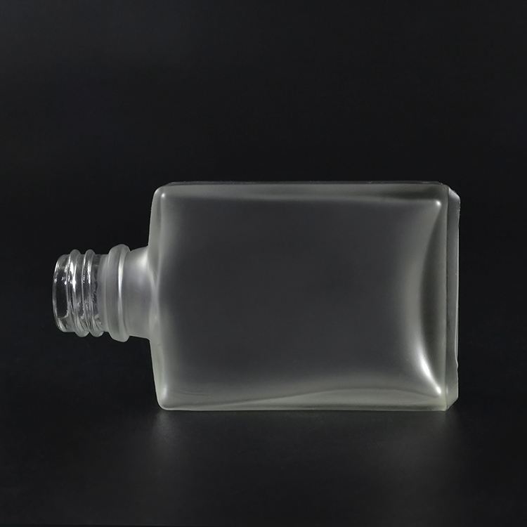 customized frost Clear 1oz 15ml 30ml 50ml 100ml rectangular square glass bottle with lotion pump cap