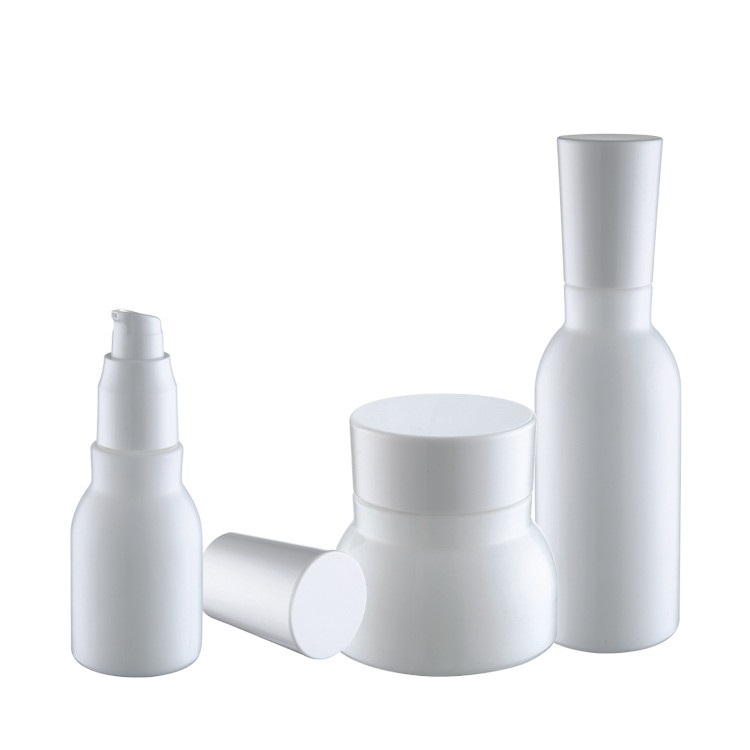 customized frosted white glass container for skincare eye cream lotion glass jar