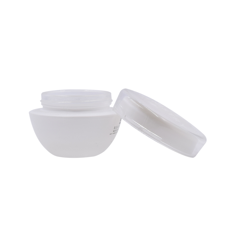 customized frosted white glass container skincare eye cream lotion glass jar