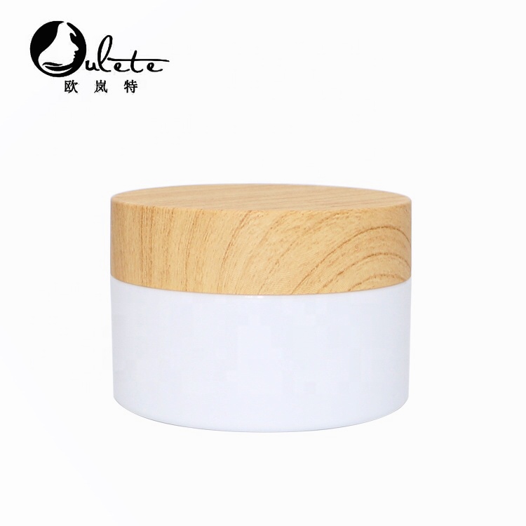 customized label 50ml 100ml 150ml 250ml plastic PP cream jar with bamboo lid