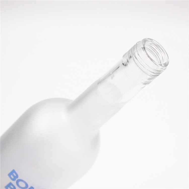customized logo frosted matte thick bottom liquor wine vodka brandy glass bottle with cork 500ml 750ml