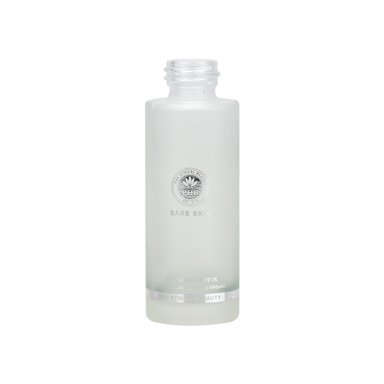 customized logo frosting 1oz 30ml flat shoulder glass serum oil dropper bottle with hot stamping