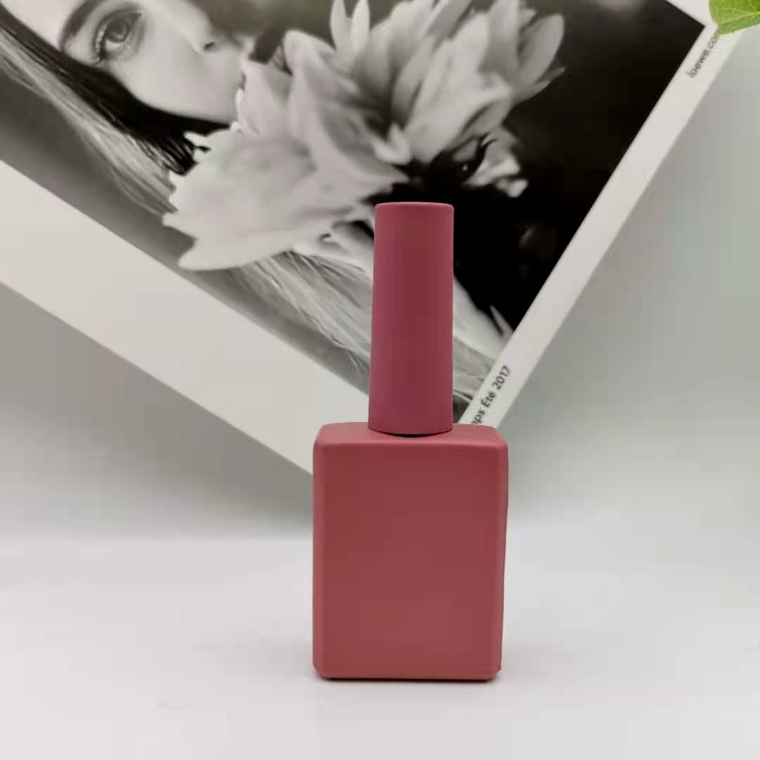 customized logo private label square 15ml frosted custom unique gel nail polish bottle glass