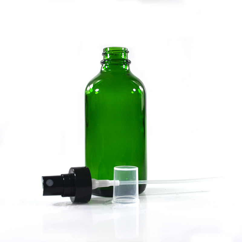 customized luxury empty 1oz 2oz boston round glass bottle with mist sprayers