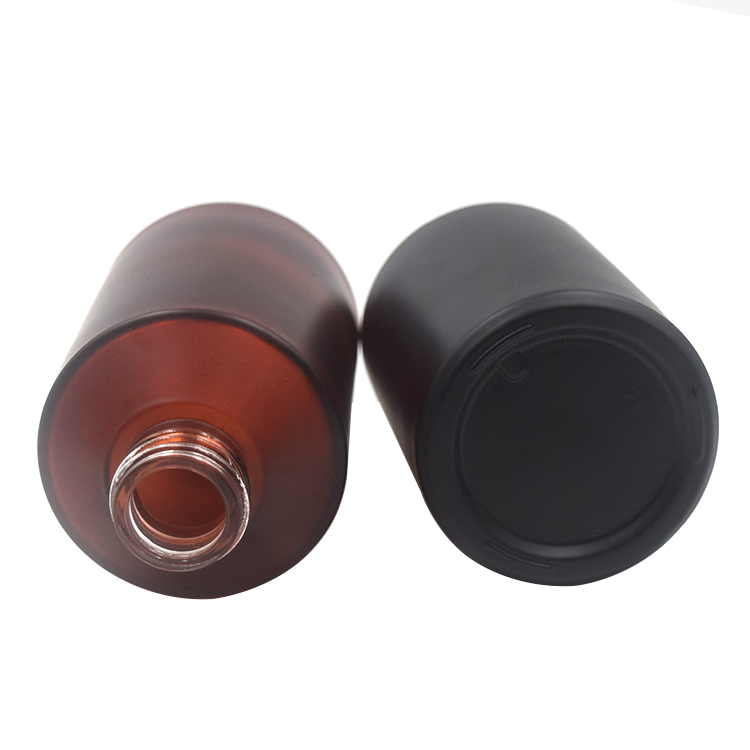 customized matte color 125ml hair serum glass bottle with black aluminum cap and insert china supplier