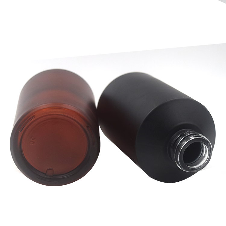 customized matte color 125ml hair serum glass bottle with black aluminum cap and insert china supplier