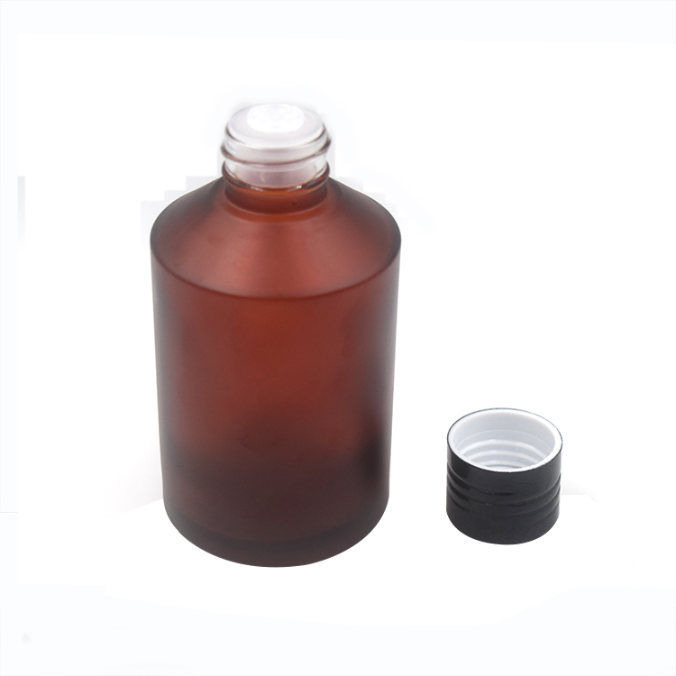 customized matte color 125ml hair serum glass bottle with black aluminum cap and insert china supplier