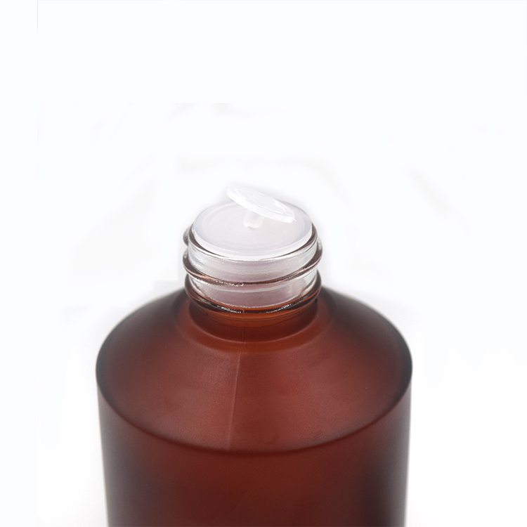 customized matte color 125ml hair serum glass bottle with black aluminum cap and insert china supplier