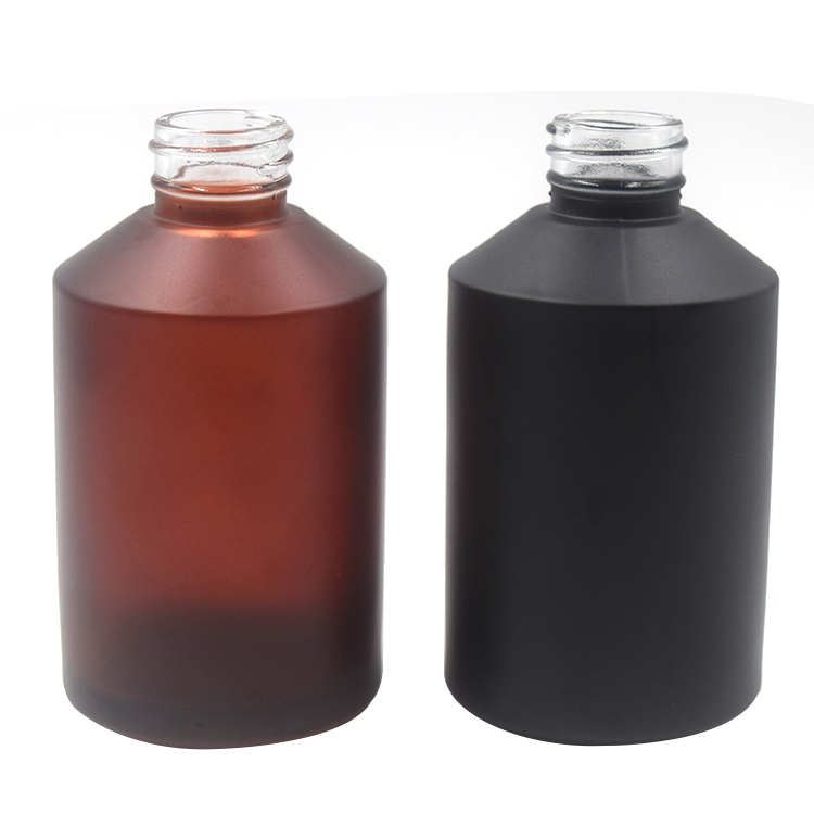 customized matte color 125ml hair serum glass bottle with black aluminum cap and insert china supplier