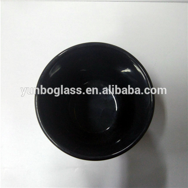 customized printing 150ml black glass candle jar