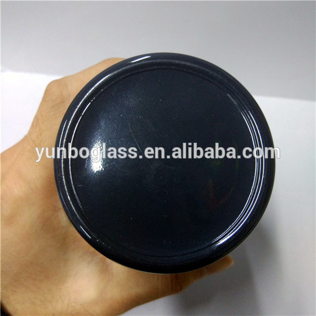 customized printing 150ml black glass candle jar