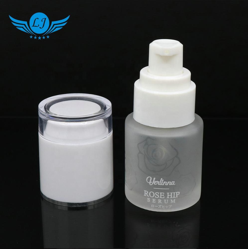 customized round acrylic bottle for cosmetic skincare serum lotion spray pump bottle and lotion pump available for hair care