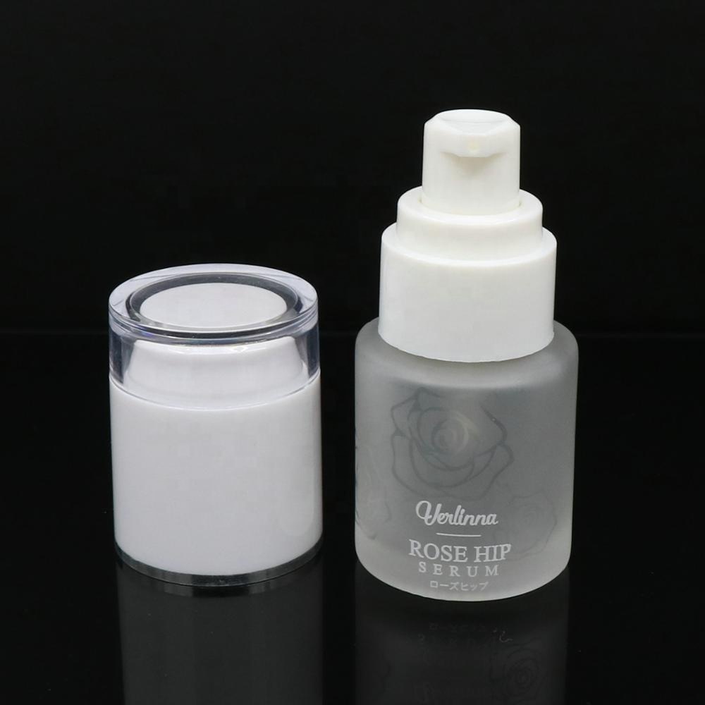 customized round acrylic bottle for cosmetic skincare serum lotion spray pump bottle and lotion pump available for hair care