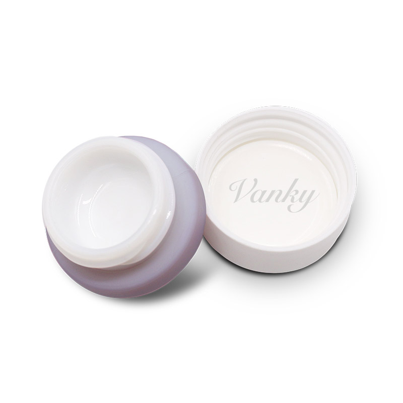 customized round opal white ceramic cosmetic cream glass jar for hemp concentrate CBD