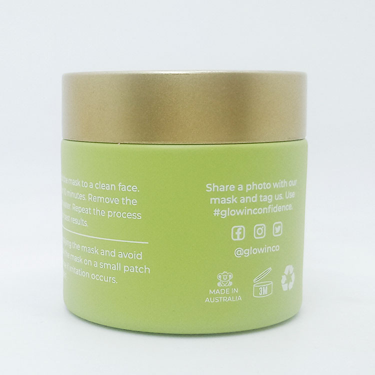 customized silk screen 100g cosmetic glass jar with gold lid