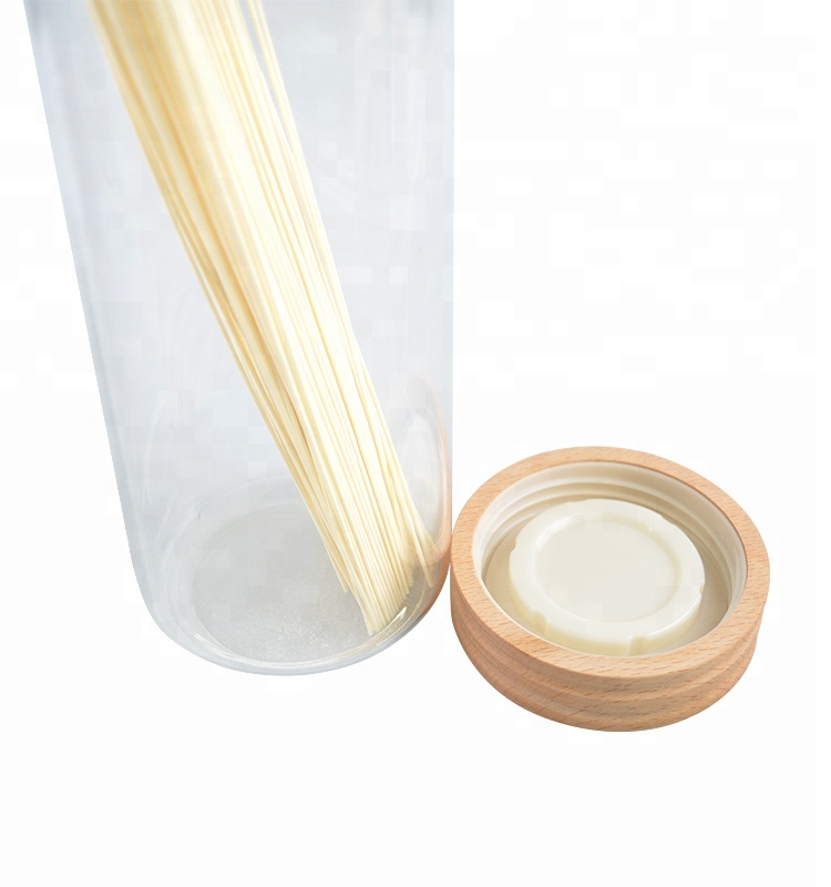 customized size capacity screw lid for food jar container food jar wholesale glass food medicine container with wooden lids sale