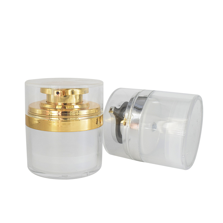 customs color 15g 30g 50g luxury airless cosmetic packaging airless face cream jar with pump