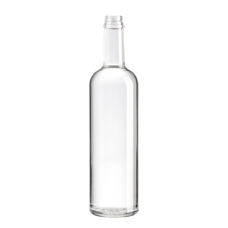 cut wine bottles Hot Stamping 500ml 700ml liquor  custom vodka bottle 750ml glass bottles with cork