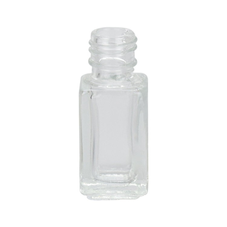 cute 4ml rectangle clear small glass essence oil serum sample bottle with rose gold cap