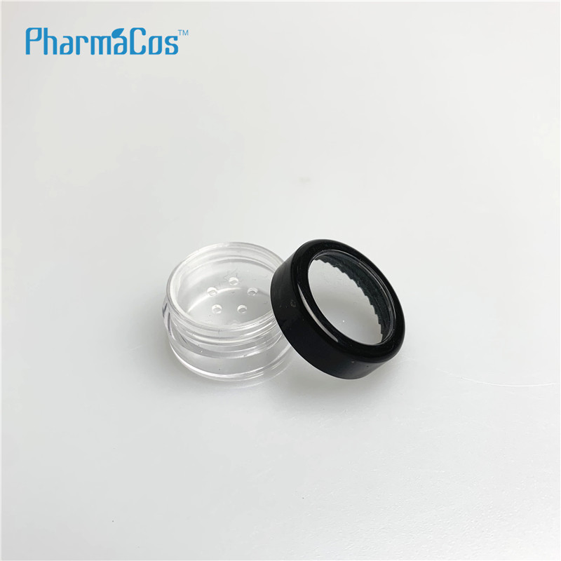 cute empty container 3g 5g 3ml 5ml cosmetic makeup cream glitter eyeshadow custom logo nail polish jar with window lid