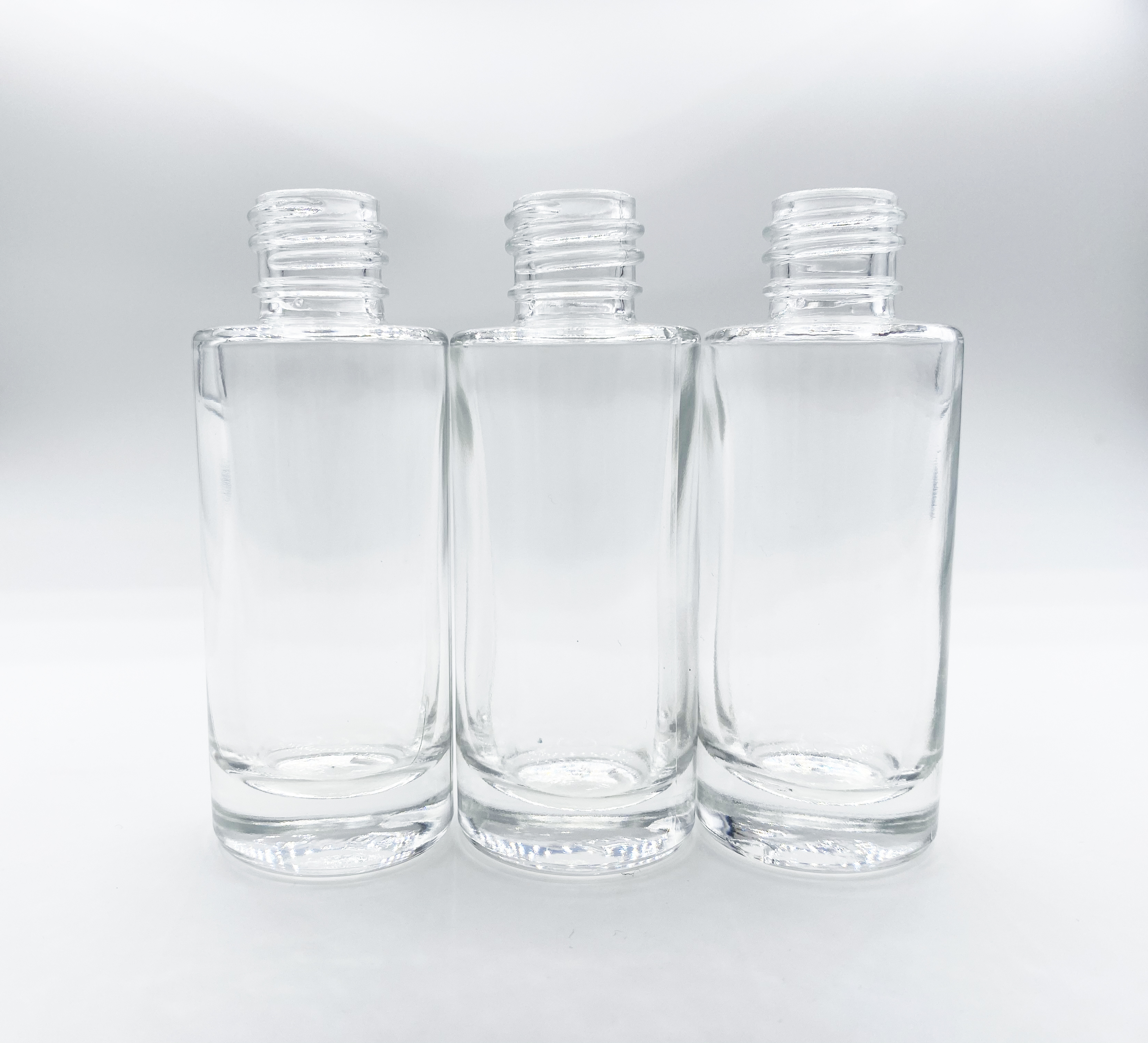 cylinder dropper bottle unique 25ml clear glass bottle with black gold dropper
