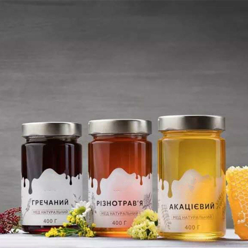cylinder round 200ml 250ml 300ml 380ml glass honey jars in bulk