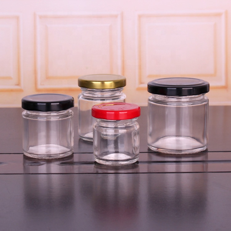 cylinder shape 40ml 60ml 80ml 120ml honey glass jar with lug metal cap
