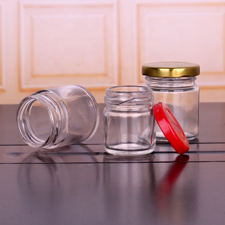 cylinder shape 40ml 60ml 80ml 120ml honey glass jar with lug metal cap