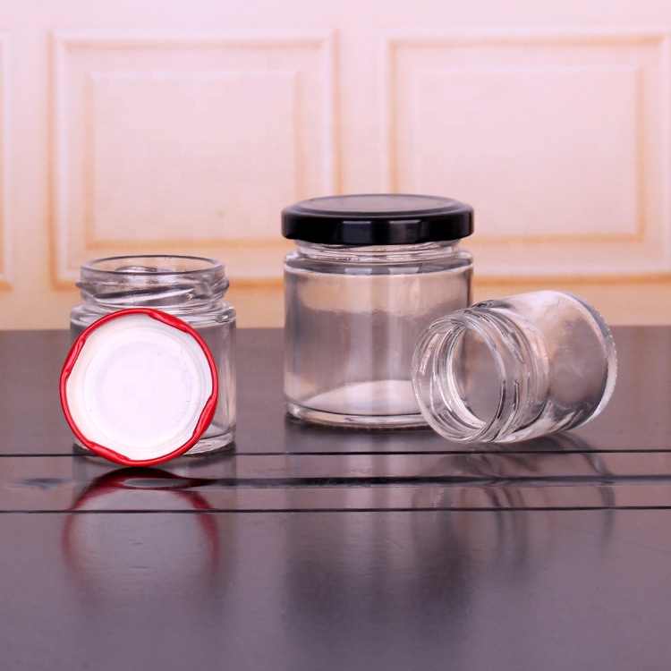 cylinder shape 40ml 60ml 80ml 120ml honey glass jar with lug metal cap