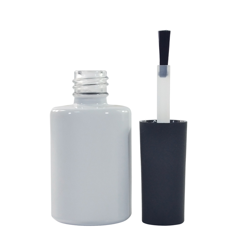 cylinder square shape clear matte black glass nail polish bottle 10ml 11ml 15ml for uv gel nail polish
