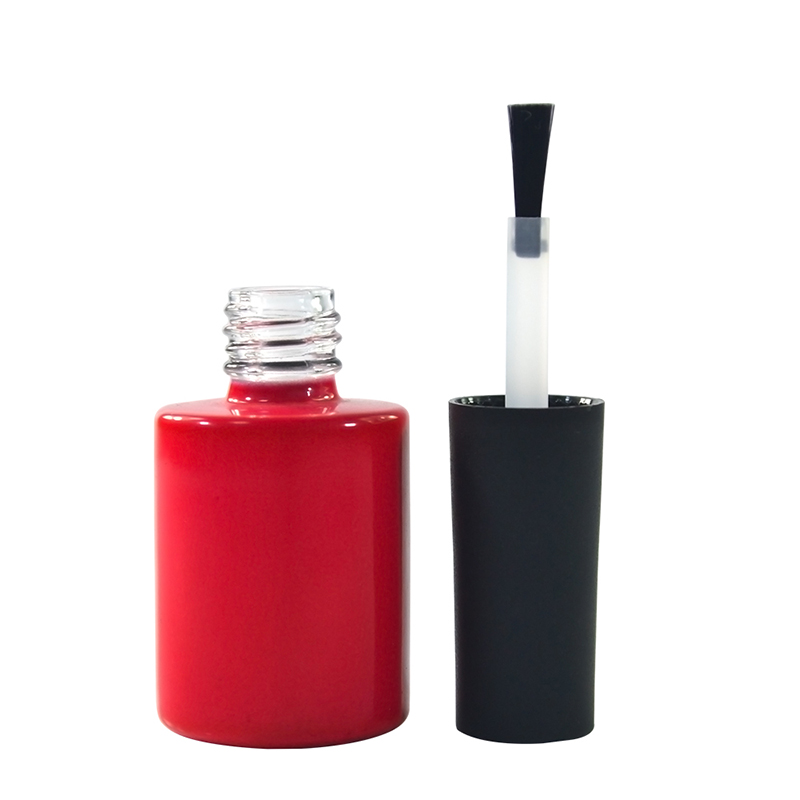 cylinder square shape clear matte black glass nail polish bottle 10ml 11ml 15ml for uv gel nail polish