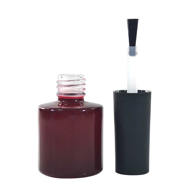 cylinder square shape clear matte black glass nail polish bottle 10ml 11ml 15ml for uv gel nail polish