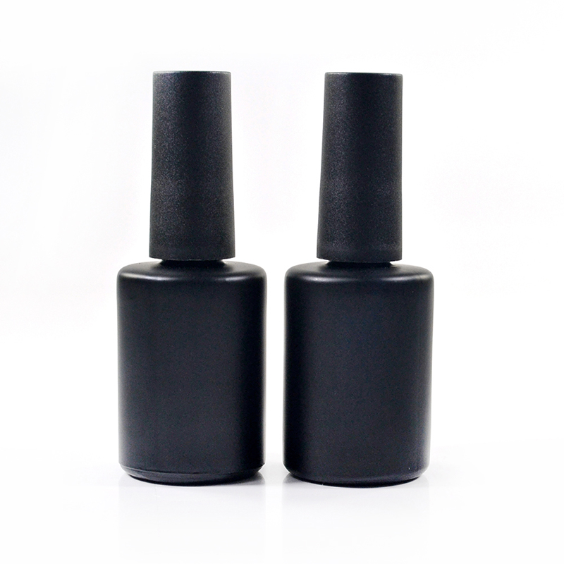 cylinder square shape clear matte black glass nail polish bottle 10ml 11ml 15ml for uv gel nail polish