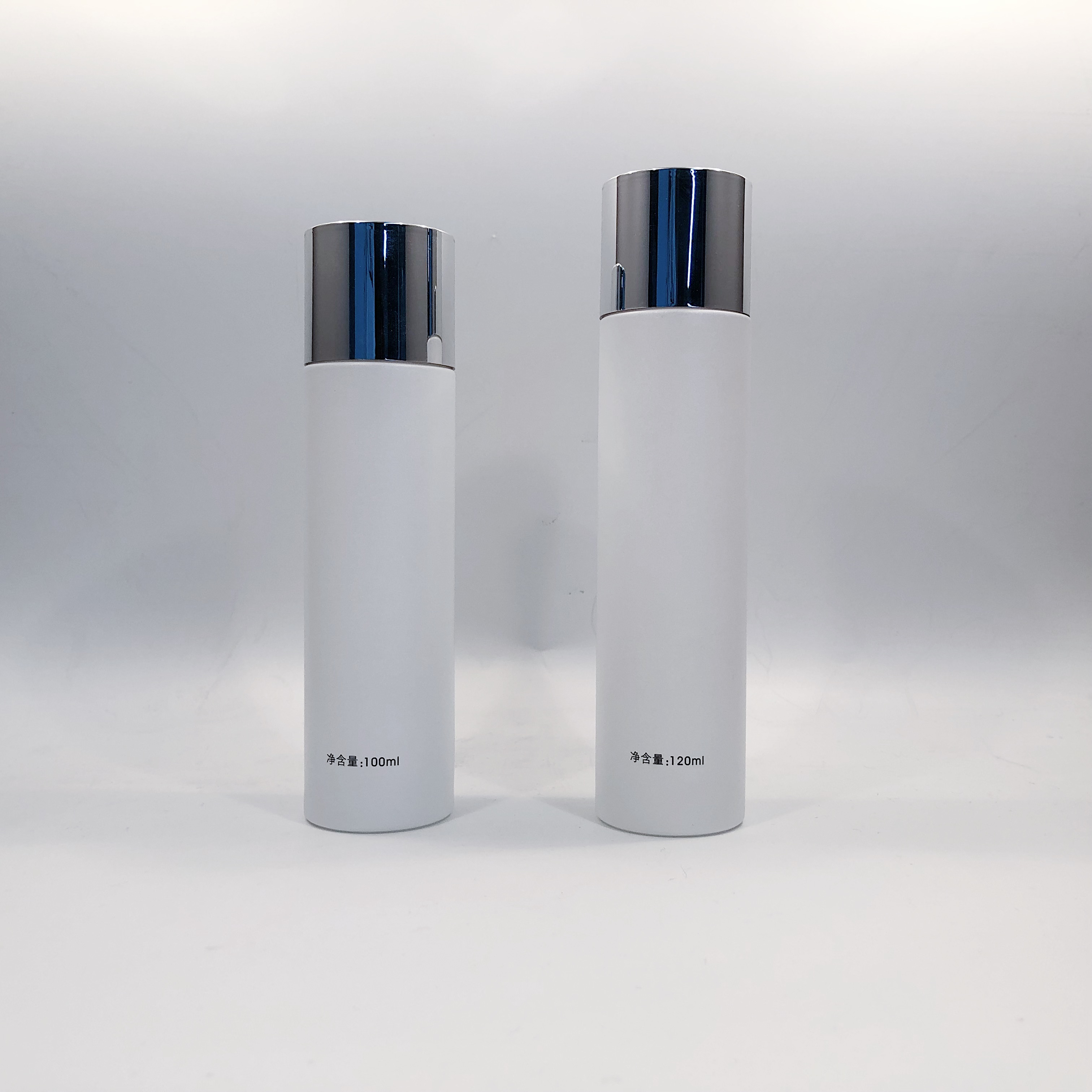 cylindrical 100ml 120ML lotion glass bottle with printing