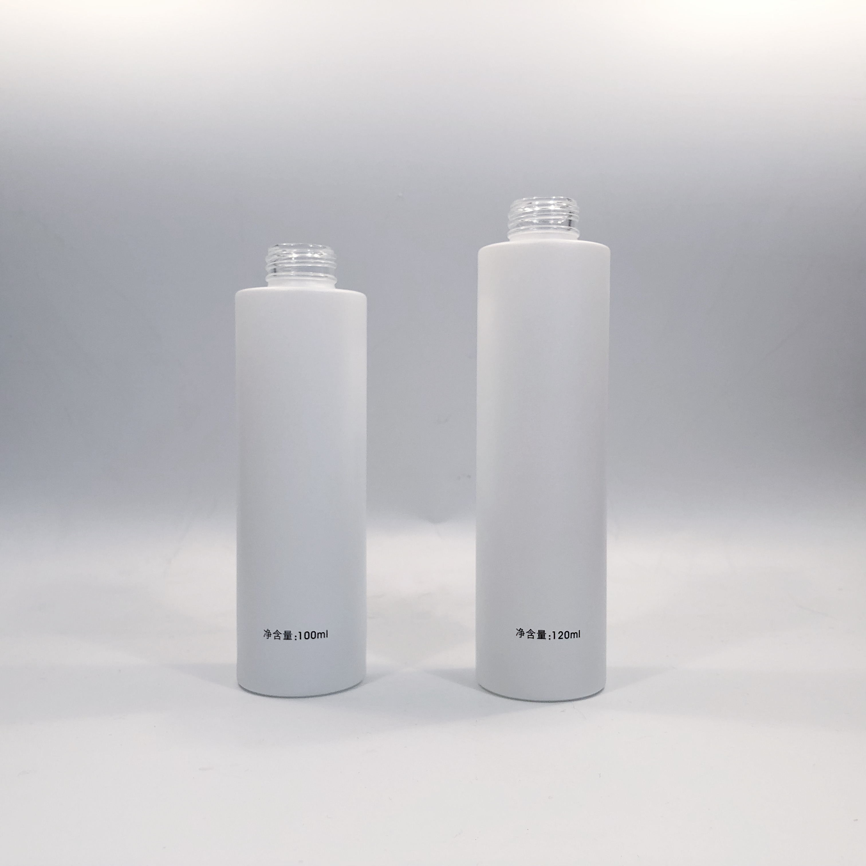 cylindrical 100ml 120ML lotion glass bottle with printing