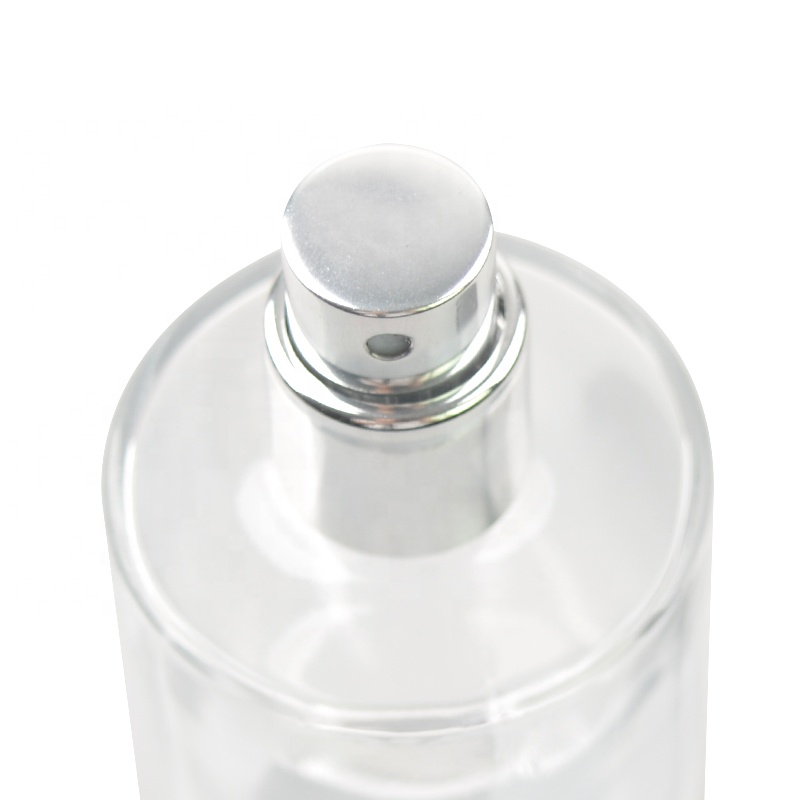 cylindrical 50ml clear perfume bottle glass bottle with special perfume bottle