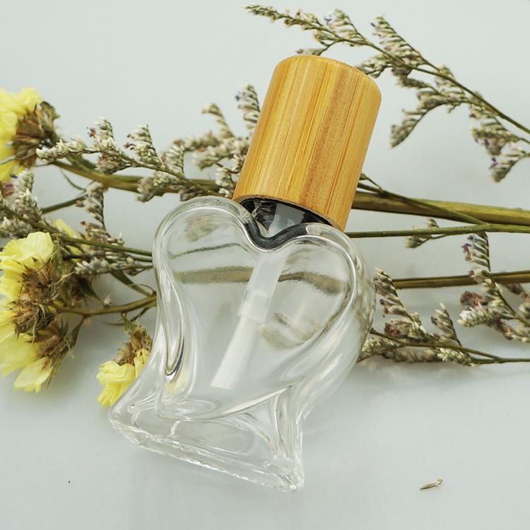 cylindrical empty UV gel nial polish bottle frosted glass bottle with bamboo cap and brush